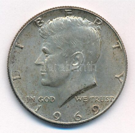 Amerikai Egyesült Államok 1969D 1/2$ Ag 'Kennedy' T:2 patina USA 1969D 1/2 Dollar Ag 'Kennedy' C:XF patina Krause KM#202a