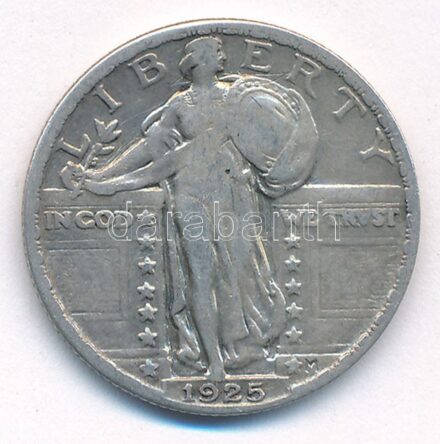 Amerikai Egyesült Államok 1925. 1/4$ Ag 'Standing Liberty' T:2- patina USA 1925. 1/4 Dollar Ag 'Standing Liberty Quarter' C:VF patina Krause KM# 145