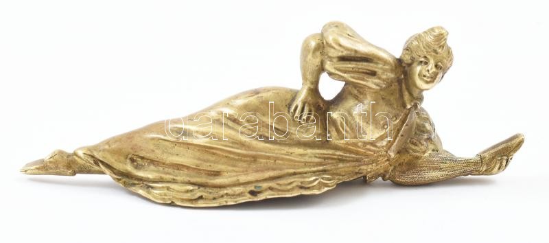 Bécsi erotikus bronz szobor, aranyozott, m: 3,5 cm