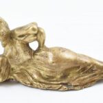 Bécsi erotikus bronz szobor, aranyozott, m: 3,5 cm - Image 2
