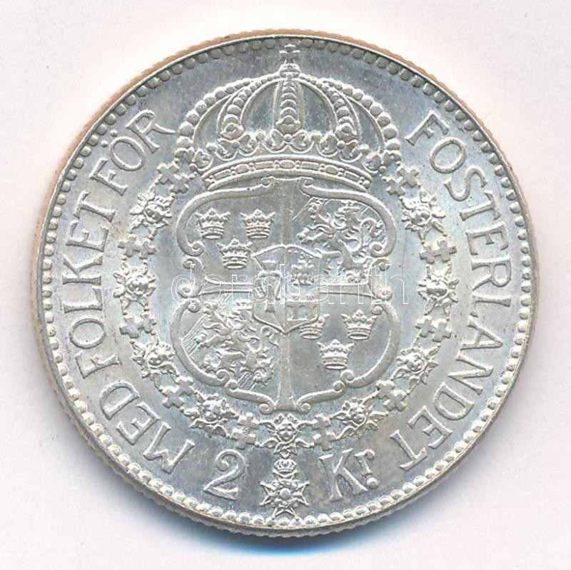 Svédország 1939. 2Kr Ag 'V. Gusztáv' T:1- Sweden 1939. 2 Kronor Ag 'Gustaf V' C:AU Krause KM# 787 - Image 2