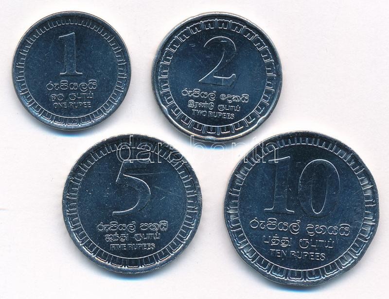 Srí Lanka 2017. 1R-10R acél (4xklf) T:2 Sri Lanka 2017. 1 Rupee - 10 Rupees steel (4xdiff) C:XF