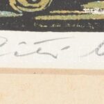 Réti Mátyás (1922-2002): Pécsi részlet. Színes linómetszet, papír, jelzett. Paszpartuban. 28x39 cm - Image 2