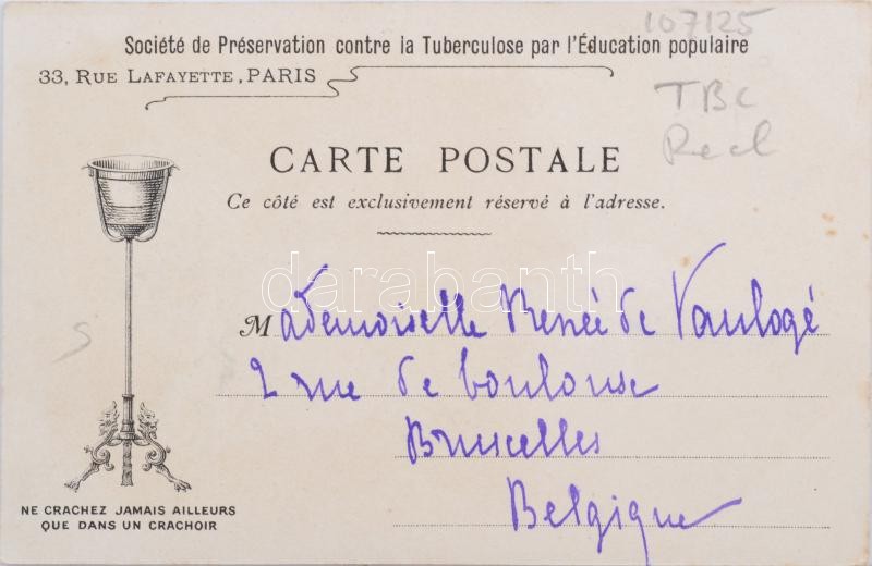 1900 Francia képeslap litográfia. Hozzá a kép réz nyomólemeze 12x8 cm - Image 4