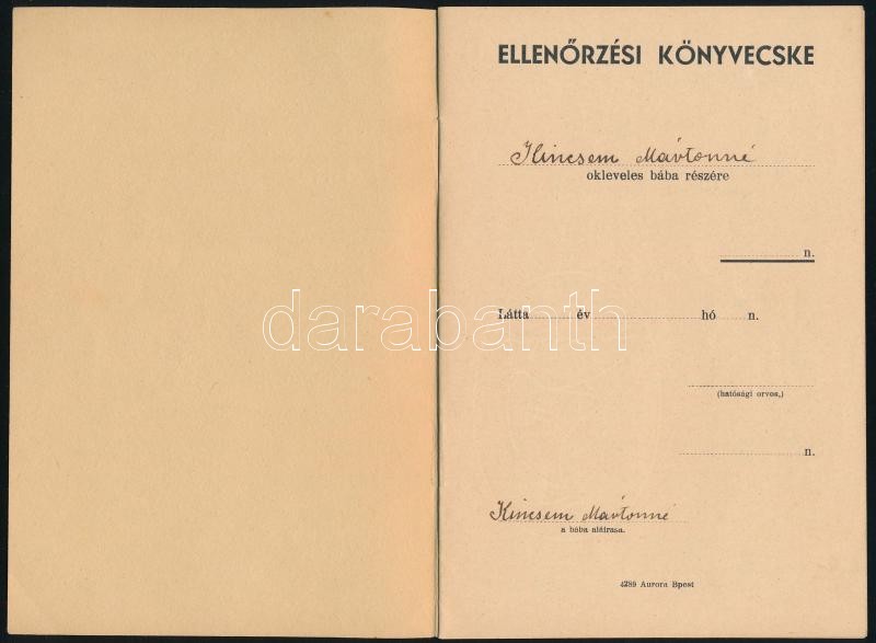 cca 1930 Ellenőrzési könyvecske 16p. - Image 2