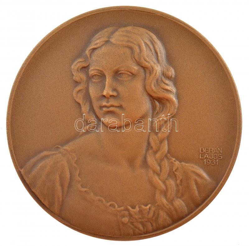 Berán Lajos (1883-1943) 1931.'Budapesti emlék' kétoldalas bronz emlékérem, tokban (41mm) T:1-