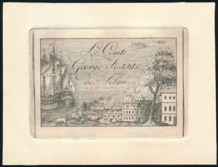 Le comte George Festetits de Tolna (Gróf tolnai Festetics György, 1755-1819). Rézkarc, papír. Jelzés nélkül. XX: sz. második fele. Kissé hullámos. 6,5x8,5 cm