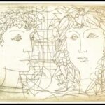 Kass János (1927-2010): Ádám és Éva (Pár) . Rézkarc, papír: Jelzett 8,5x15 cm - Image 2