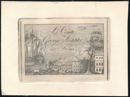 Le comte George Festetits de Tolna (Gróf tolnai Festetics György, 1755-1819). Rézkarc, papír. Jelzés nélkül. XX: sz. második fele. Kissé hullámos. 6,5x8,5 cm