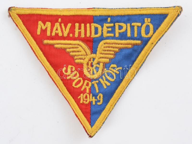 1949 MÁV hídépítő felvarró, 9×11 cm