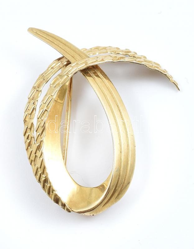 Arany (Au/14k) bross, jelzett, nettó: 3,12g, 3x4cm