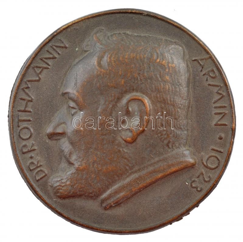 1923. 'Dr. Rothmann Ármin' egyoldalas öntött bronz emlékérem (61mm) T:2