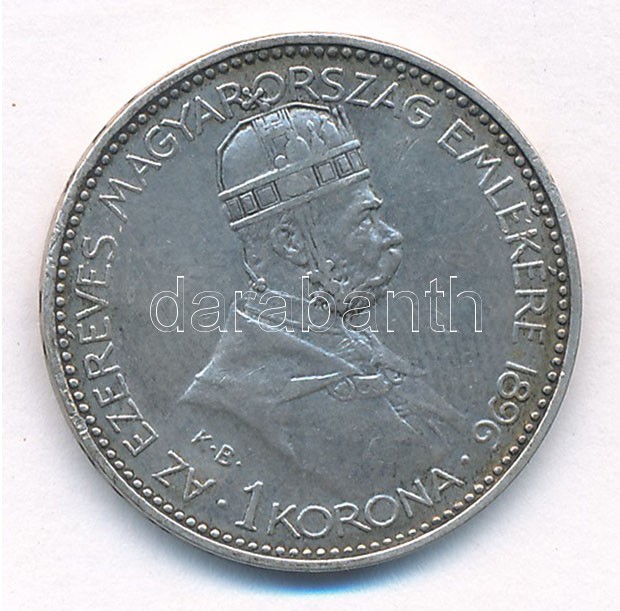 1896KB 1K Ag 'Millenium' T:2 kis patina Adamo K5.2 - Image 2
