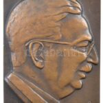 Beck András (1911-1985) 1977. 'Dr. Weil Emil 1897-1954, Jubileumi emlékülés 1977' öntött bronz plakett, hátoldalán gravírozva (68x53mm) T:1- hátoldalán ü.