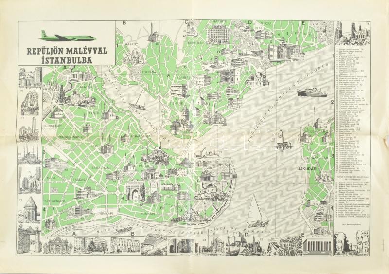 Malévval Istanbulba reklám térkép 50x70 cm