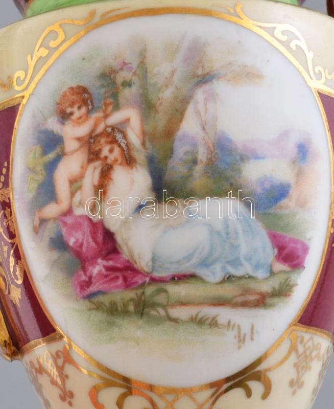 Cseh urnaváza, kopott, jelzett, m: 18 cm - Image 2