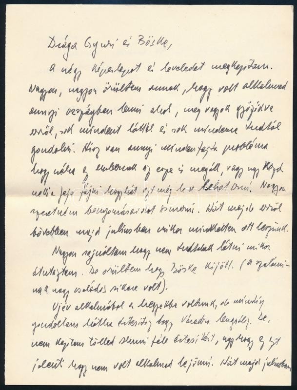 1958 Levél Marosán György elvtársnak Romániából, tartalommal