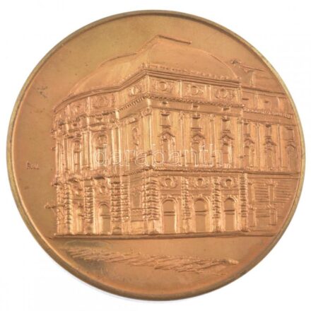 Fritz Mihály (1947-) 1986. 'Pro Theatro - Szegedi Nemzeti Színház 1883/86 - 1986' kétoldalas fém emlékérem (60mm) T:2 karc