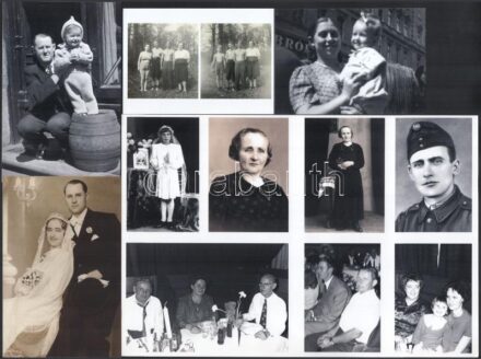 Dóra László vendéglős és családja régi fotók modern másolata