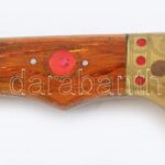 Ujgur tőr, Hakan jelzéssel, gazdagon díszített, réz berakásos, vésett pengével, masszív darab, h: 32 cm - Image 3