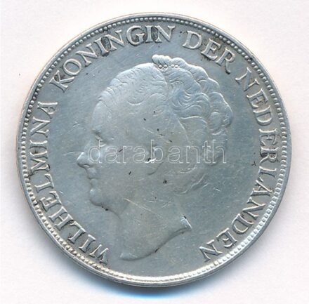 Curacao 1944D 1G Ag T:2- Curacao 1944D 1 Gulden Ag C:VF