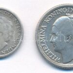 Curacao 1944D 1/4G Ag + 1948. 1/10G Ag 'I. Vilma' T:2- Curacao 1944D 1/4 Gulden Ag + 1948. 1/10 Gulden Ag 'Wilhelmina I' C:VF