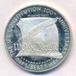 Amerikai Egyesült Államok 1987. 1$ Ag 'Az Egyesült Államok Alkotmányának 200. évfordulója' T:PP fo. USA 1987. 1 Dollar Ag '200th Anniversary of the Constitution' C:PP spotted Krause KM#220
