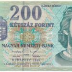 1998. 200Ft 'MINTA' felülnyomással, 'FA 0000327' sorszámmal T:I / Hungary 1998. 200 Forint with 'MINTA' overprint, and 'FA 0000327' serial number C:UNC Adamo F53M2
