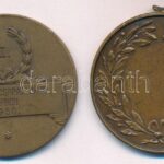 Iván István (1905-1968) 1950. 'Ker. Kardcsapat Bajn. Sopron 1950. II' bronz díjérem. Szign (41mm) + ~1940. Bronz díjérem, fül hajlott (40mm) T:2 patina