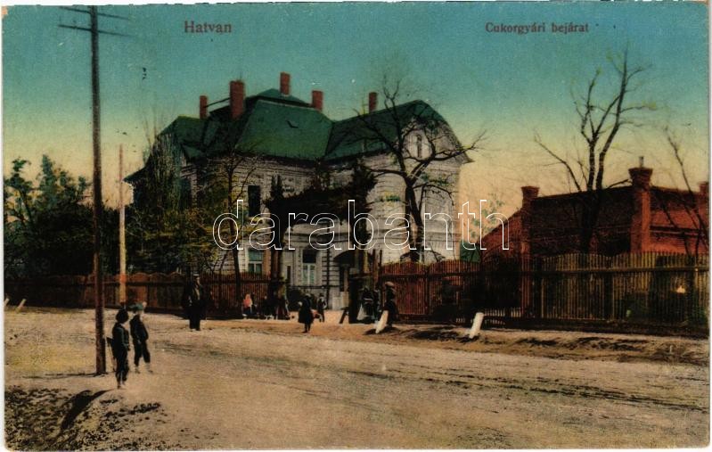 1918 Hatvan, Cukorgyári bejárat. Vasúti levelezőlapárusítás 15. sz.