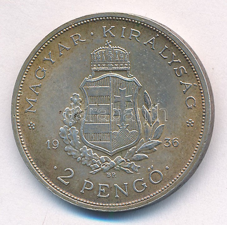 1936. 2P Ag 'Liszt' T:2 patina, ph. Adamo P7.3 - Image 2