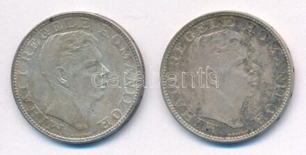 Románia 1942. 200L Ag 'I. Mihály' (2x) T:1-,2 patina Romania 1942. 200 Lei Ag 'Mihai I' (2x) C:AU,XF patina Krause KM#63