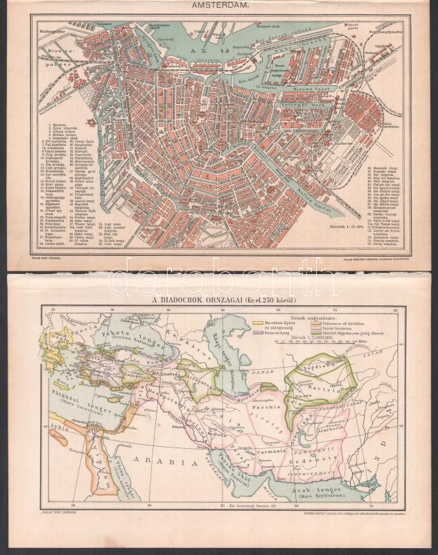 cca 1900-1940 46 db vegyes térkép, többségében a Pallas Nagy Lexikonából, néhány vármegye térképpel (Arad, Eszertgom, Abaúj-Torna, Alsó-Fehér), néhány város (Budapest belső területe, Esztergom, Arad, Debrecen), Déli vasút, - Image 4