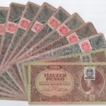 1945. 1000P (8x) + 10.000P (2x) mind 'MNB'-s bélyeggel T:III,III-