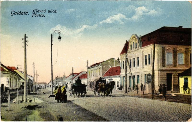Galánta, Fő utca, üzletek / Hlavná ulica / main street, shops (EK)