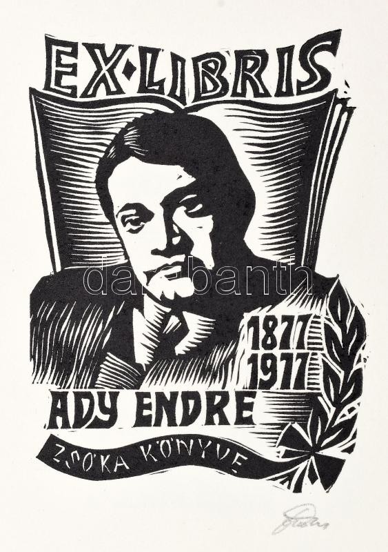 Ady lapok 1977. 15 db grafika, jelzettek: Vén Zoltán, Ágotha Margit, Tassy Béla, stb. Kiadói papír mappában. - Image 2
