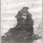 Jelzés nélkül, Rembrandt után: Önarckép. Rézkarc, papír. XX. sz. második fele. 20,5x18 cm - Image 2