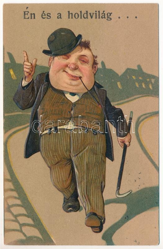 1909 Én és a holdvilág... P.F.B. Serie 6895. Emb. litho