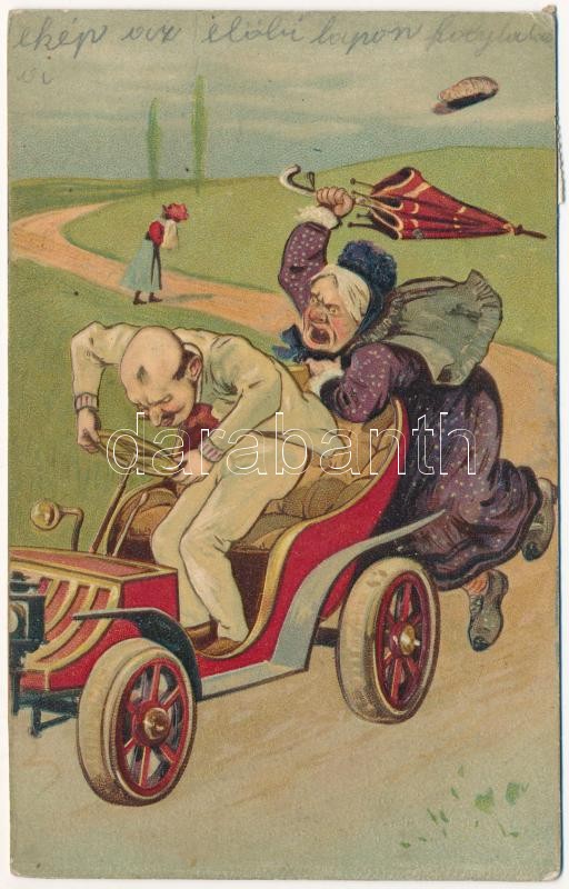 1921 Marriage humour, angry wife. litho (EK)