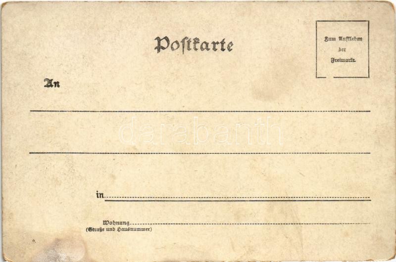 1901 Military humour art postcard, military band. litho (fl) - Image 2