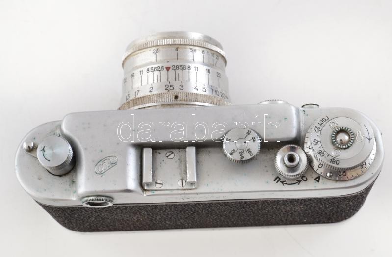 cca 1960 FED-2 szovjet fényképezőgép, Industar-26M 1:2,8/50 mm objektívvel, eredeti tokjában, működő állapotban / Vintage USSR camera in original case, in working condition - Image 2