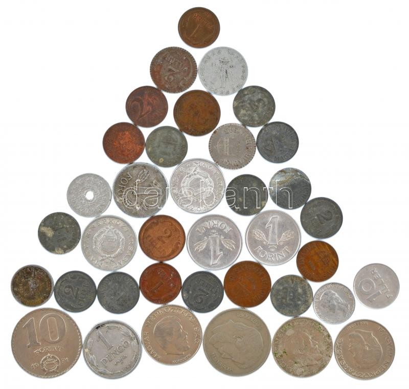 1918-1979. 37db-os vegyes fillér, pengő, forint fémpénz tétel T:vegyes