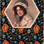 1921 Stoff-Reproduktion. B.K.W.I. Wiener Werkstätte Serie M. Stoffmuster-Entwurf Prof. Jos. Hoffmann. Art Nouveau (EK)