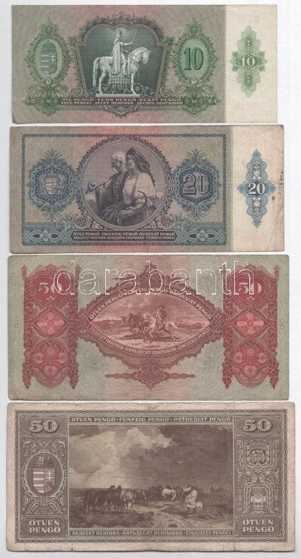 1930. 100P (4x) + 1932. 50P + 1936. 10P + 1941. 20P + 1945. 50P T:III,III- - Image 2