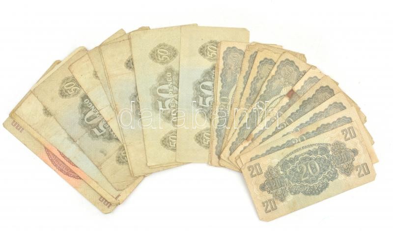 1944. 20P (20x) + 50P (10x) + 100P (4x) 'Vöröshadsereg Parancsnoksága' T:III-IV