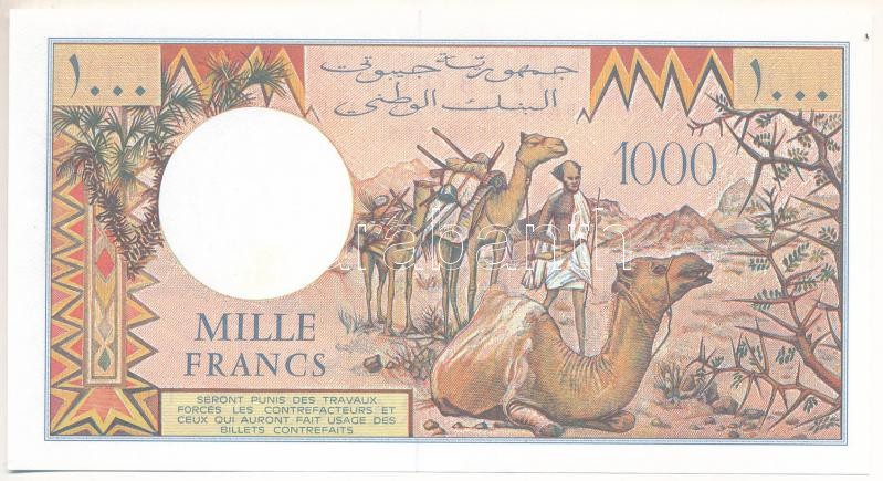 Dzsibuti DN (1991-2005) 1000Fr 'T.004 68476' T:I- Djibouti ND (1991-2005) 1000 Francs 'T.004 68476' C:AU Krause 37.e - Image 2
