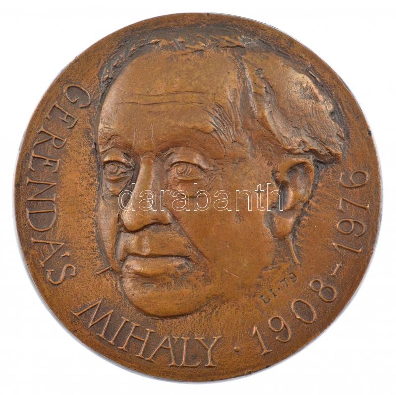 Lisztes István (1942-) 1979. 'Gerendás Mihály 1908-1976' egyoldalas bronz emlékérem (90mm) T:1- kis ph, karc