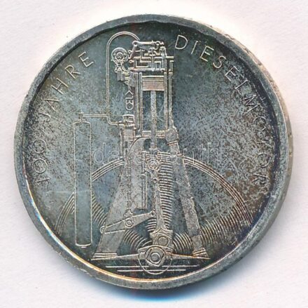 Németország 1997. 10M Ag 'Diesel Motor Centenárium' T:1- patina Germany 1997. 10 Mark Ag 'Diesel Engine Centennial' C:AU patina Krause KM# 192