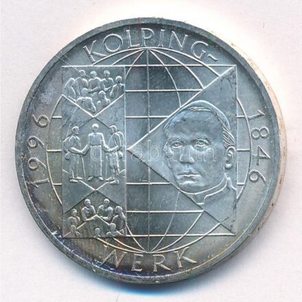 Németország 1996A 10M Ag '150 éve alakult a Kolping mozgalom' T:1- patina Germany 1996A 10 Mark Ag '150th Anniversary of founding - Kolpingwerk' C:AU patina Krause KM#188
