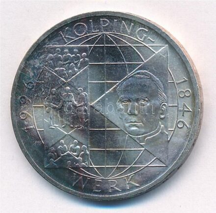 Németország 1996A 10M Ag '150 éve alakult a Kolping mozgalom' T:1-,2 erős patina, kis ph Germany 1996A 10 Mark Ag '150th Anniversary of founding - Kolpingwerk' C:AU,XF strong patina, small edge error Krause KM#188